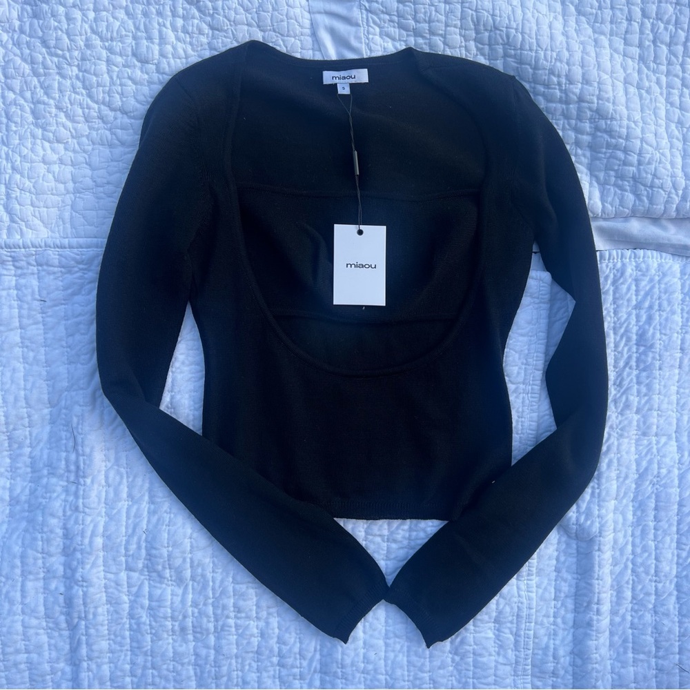 miaou black “Delphine” sweater knit top